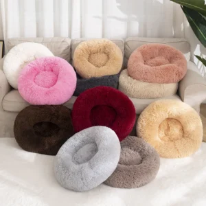 Dog Bed Donut Big Large Round Basket Plush Beds - Image 2